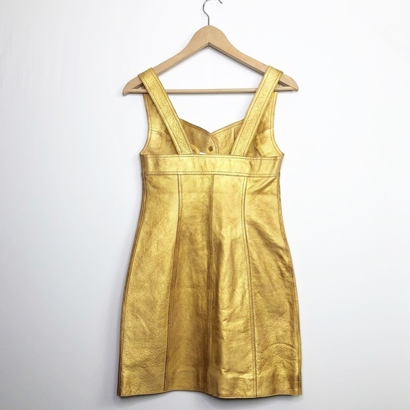 Free People Goldie, leather bronze, mini dress - Picture 10 of 15